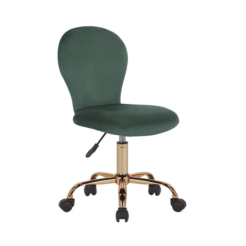 Porthos Home Evie Office Chair, Velvet Upholstery And Gold Legs