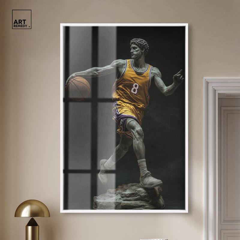 Basketball Yellow Uniform Shadowbox by Art Remedy