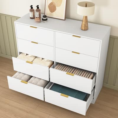 8 Drawers Wood Bedroom Dresser Modern Drawer Chest