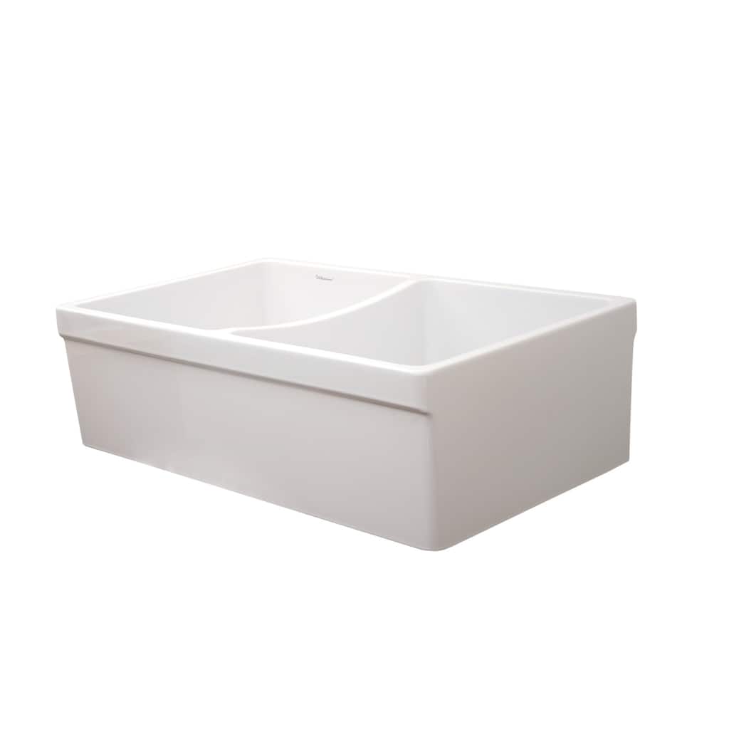 Whitehaus 33" Double Basin Reversible Fireclay Farm House Sink from