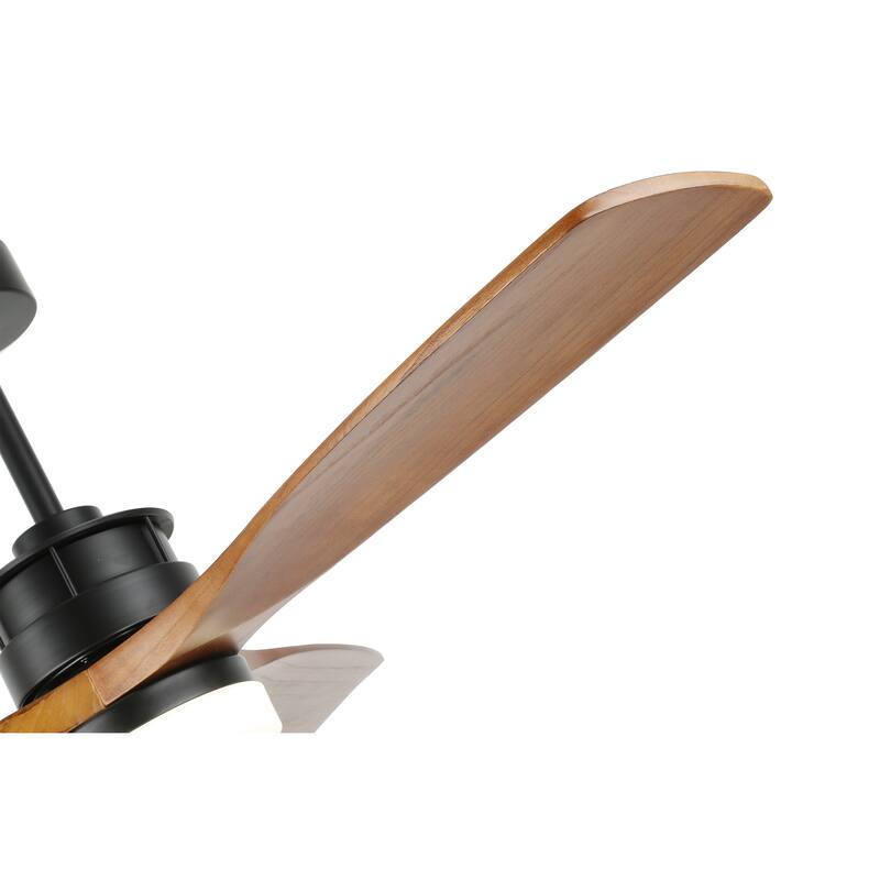 Oaks Aura Gamay 52 in. LED Indoor Solid Wood Reversible Scandi-Japanese Ceiling Fan With Latest DC Motor Technology