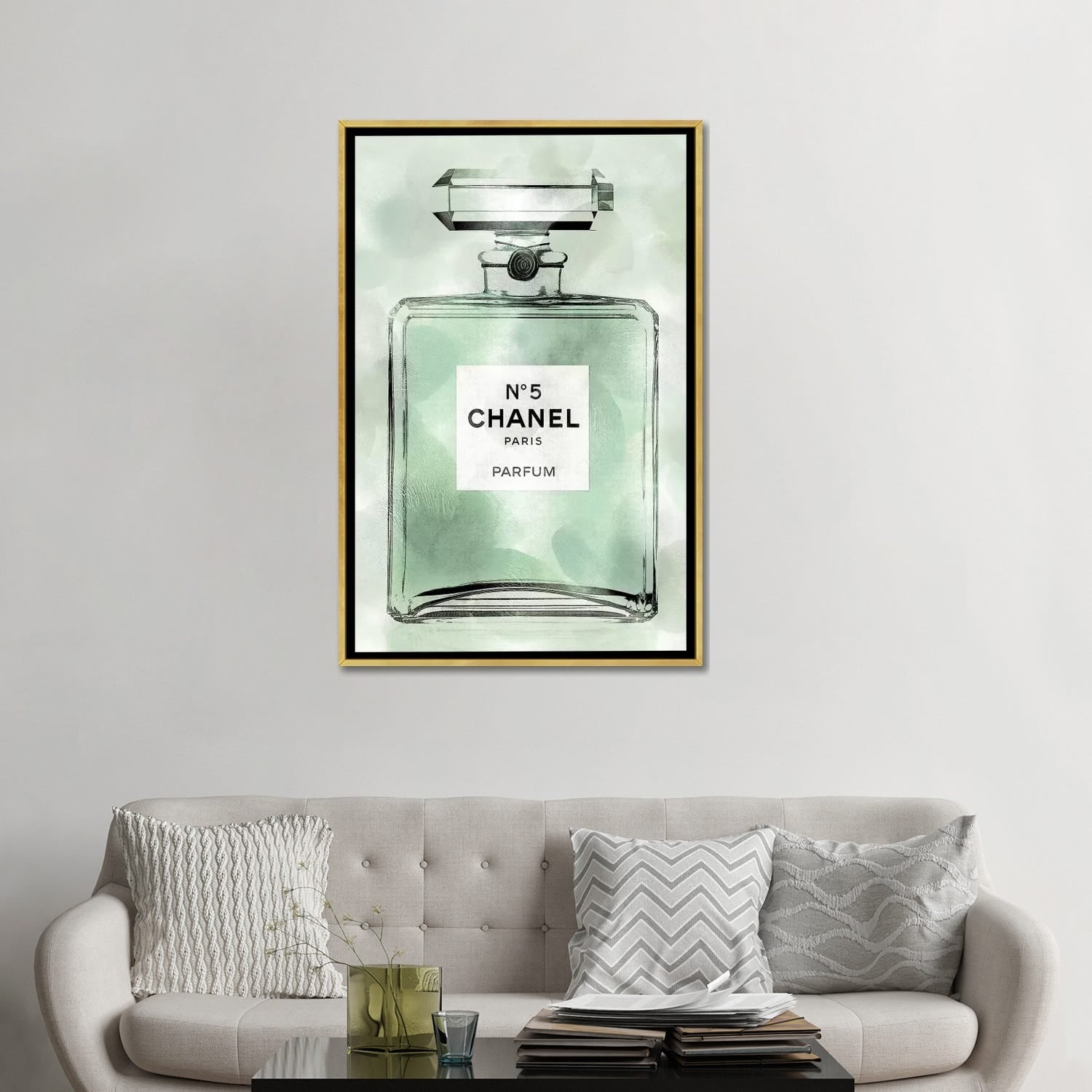 iCanvas Green Perfume Bottle by Madeline Blake Framed Canvas Print - Bed  Bath & Beyond - 36652043