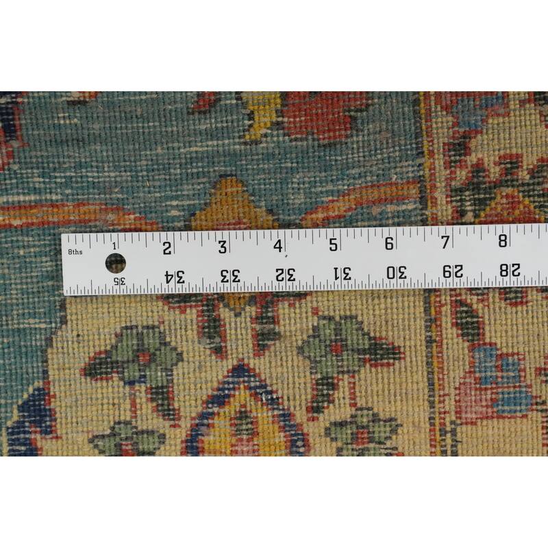 Hand Knotted Oriental 100% Wool Carpet Traditional Floral Oranges & Rust Tabriz Area Rug - 12' 8'' X 9' 3''