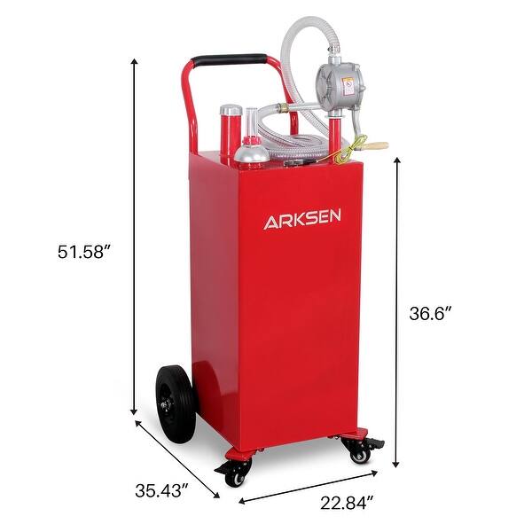 Shop Arksen 35 Gallon Gas Caddy Fuel Tank Storage Gasoline W Pump Standard Overstock 15911375