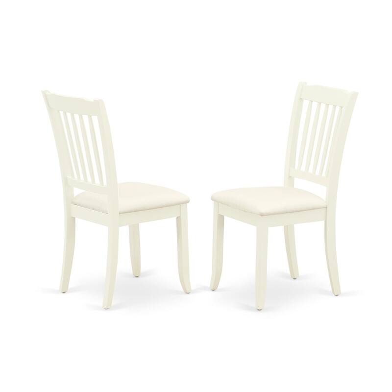 3-Piece Linen White Finish Solid Wood Top - Dining Room Set - Seats 4