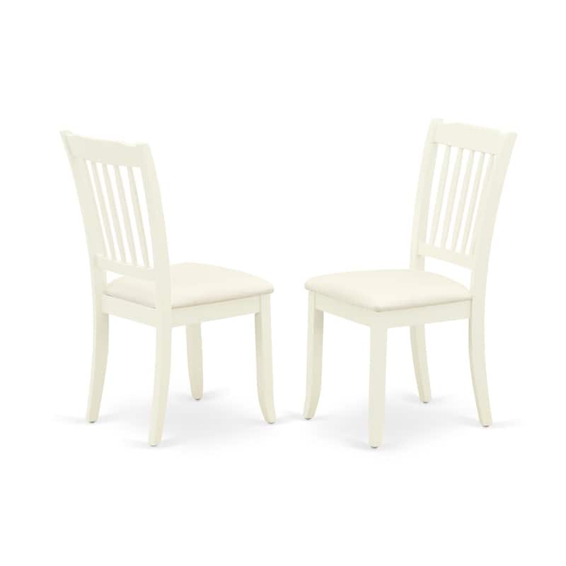 HomeStock 5-Piece Round Linen White Finish Solid Wood Top Dining table with 4-Chairs with Slat Back