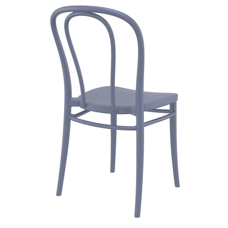 33.5" Gray Stackable Patio Armless Dining Chair
