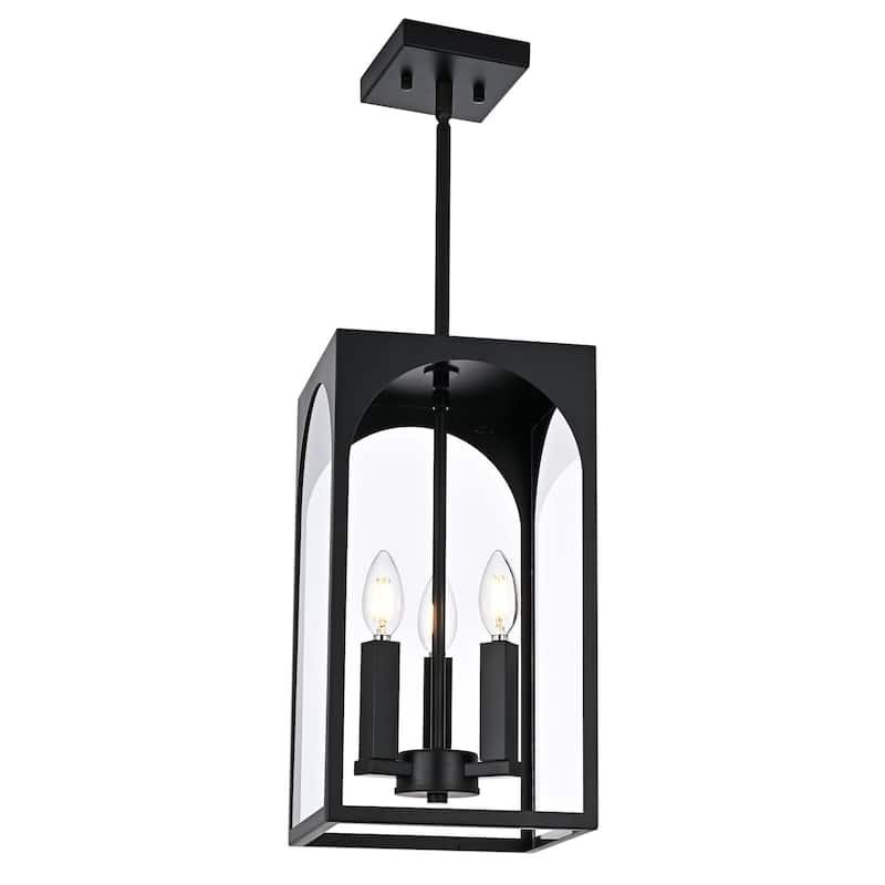 3-Light Large Outdoor Pendant Light Fixtures, Exterior Hanging Lantern Porch Light Adjustable, Hanging Lamp