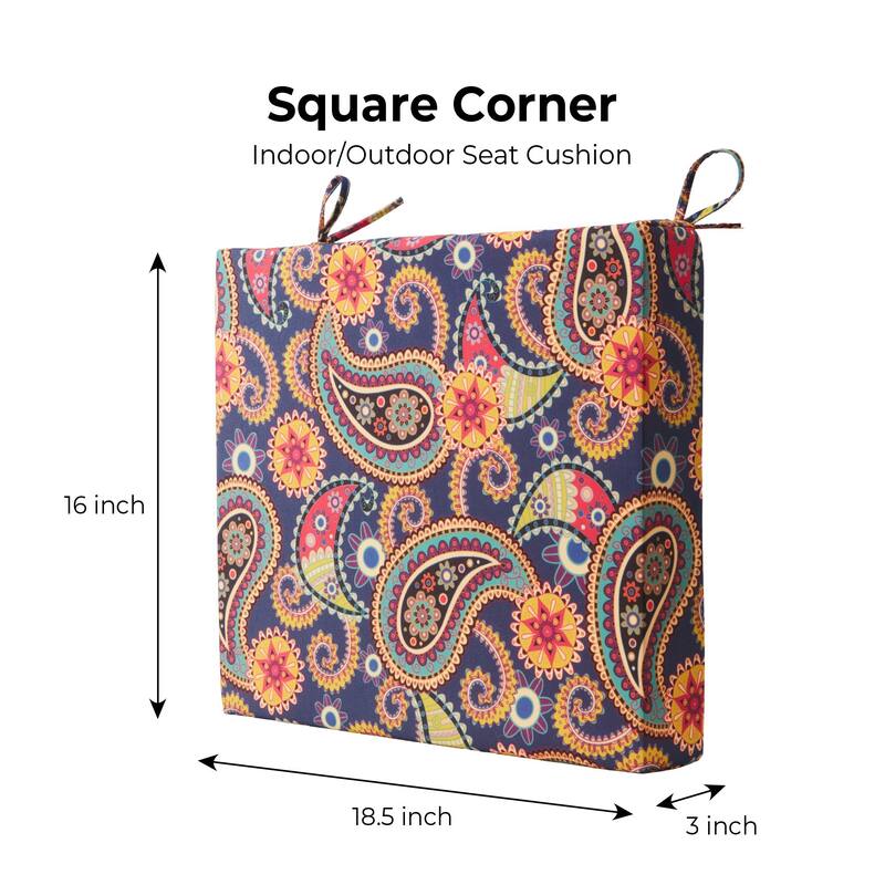 Set of 4 Solid Soft Outdoor Patio Deep Seat Cushion
