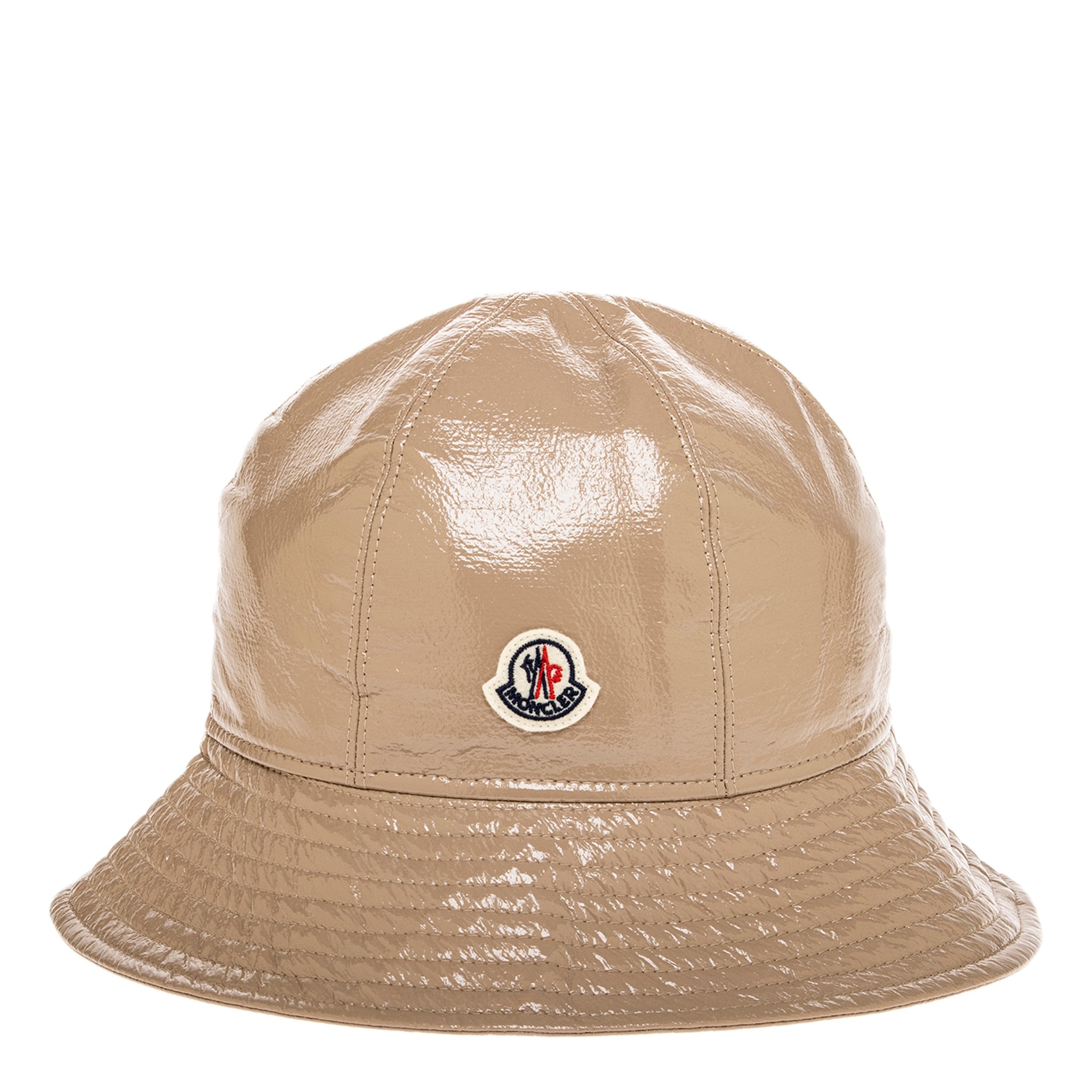 Moncler Logo Patch High Shine Bucket Hat