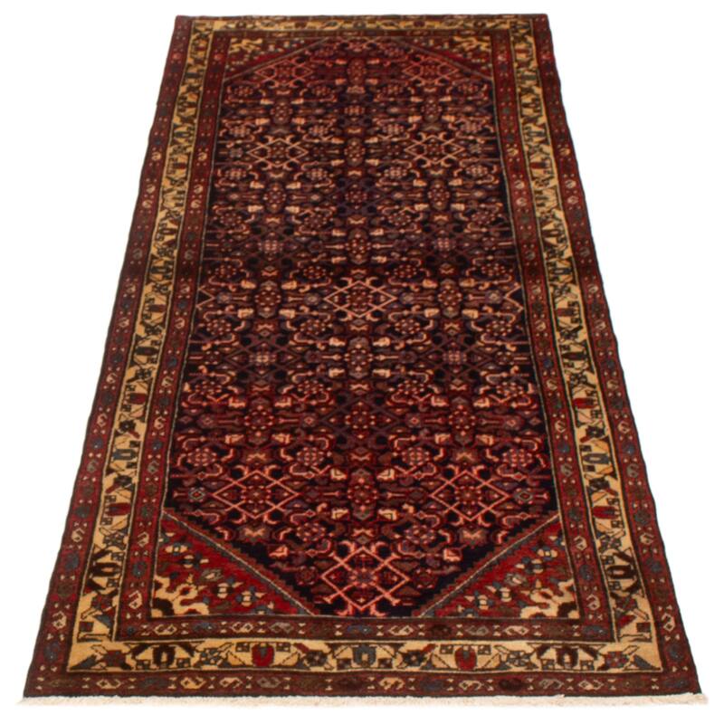 ECARPETGALLERY Hand-knotted Andelz Navy Wool Rug - 3'10 x 9'4