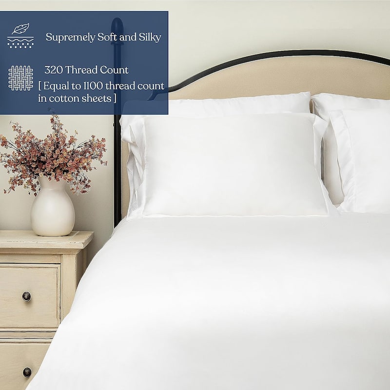 Delara 100% Eucalyptus Lyocell Tencel Bedding Sheet Bundle, Naturally Cooling, Super Soft, Moisture-Wicking, Smooth & Breathable