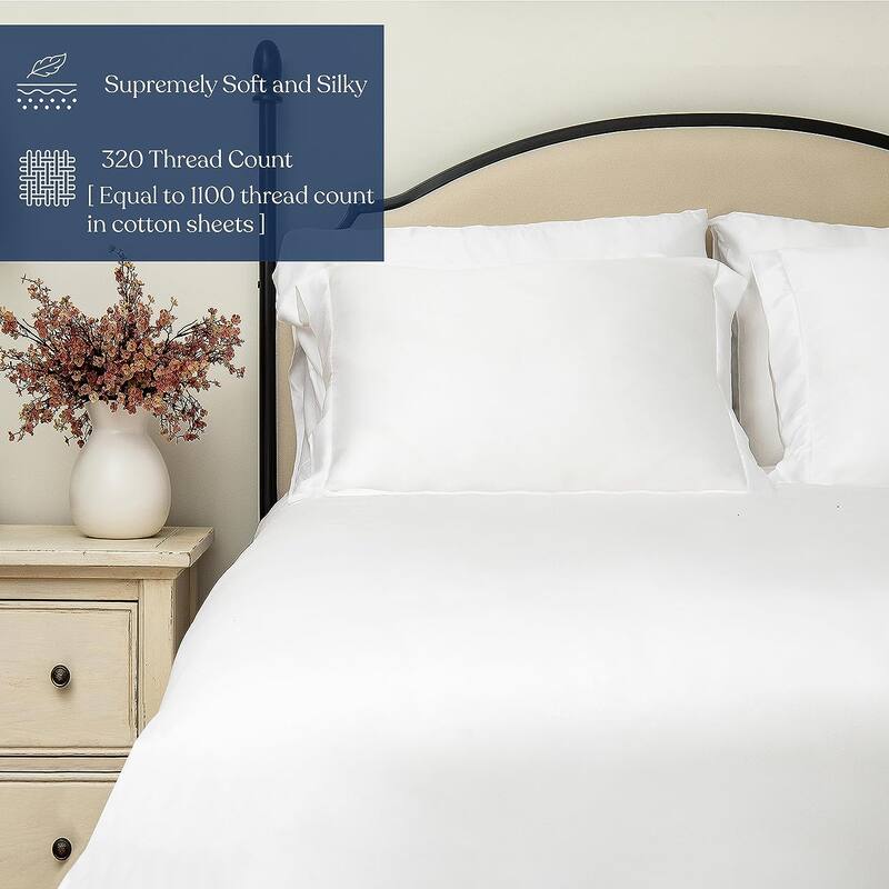 Delara 100% Eucalyptus Lyocell Tencel Fitted Sheet, Naturally Cooling, Super Soft, Moisture-Wicking, Smooth & Breathable