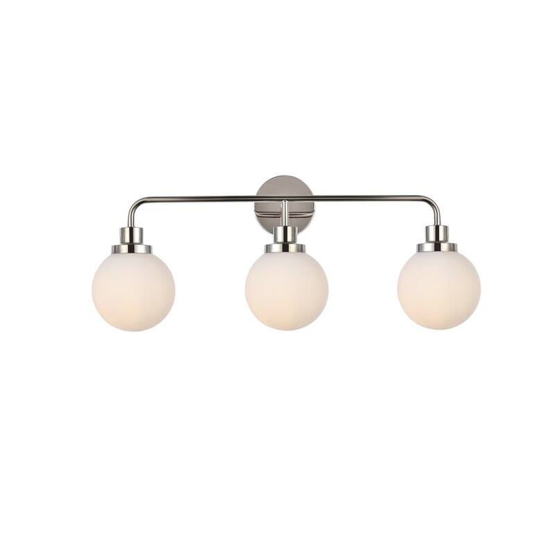 Elegant Lighting LD7034W28 Hanson 3 Light 28" Wide Vanity Light - Polished Nickel / Frosted