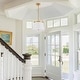 preview thumbnail 5 of 5, 3-light pendant light white chandelier light brass hallway light