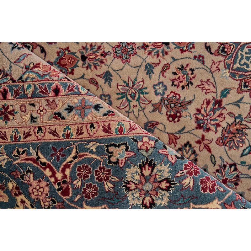 EXQUISITE RUGS ONE-OF-A-KIND Super Fine Isfahan Hand Knotted Beige Rug - 8'x10'