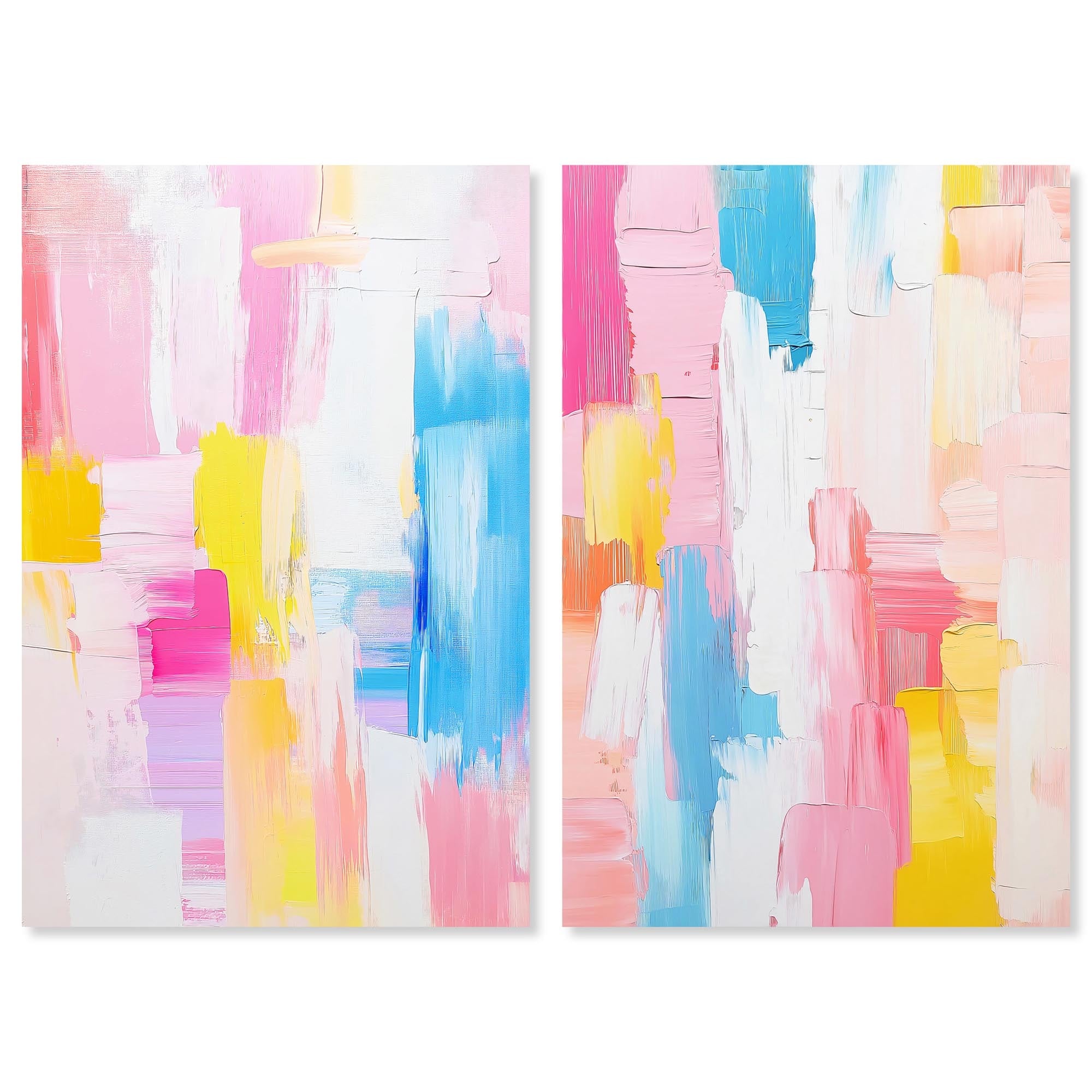 Joyful Abstracts Set Canvas Set of 2 by Art Remedy, Gallery Wrapped