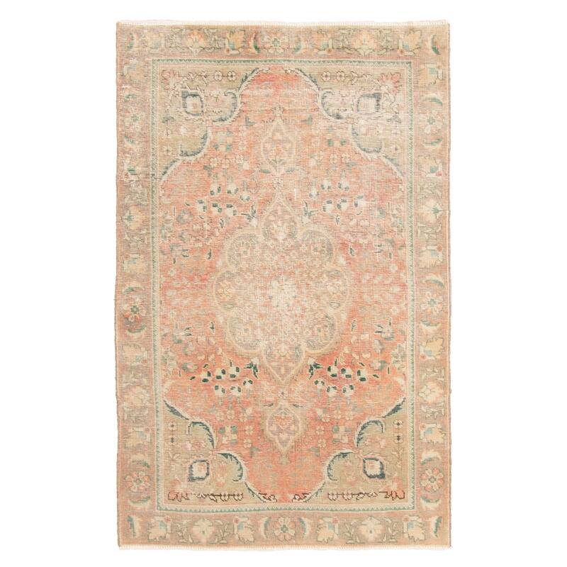 ECARPETGALLERY Hand-knotted Antalya Vintage Copper Wool Rug - 2'11 x 4'9