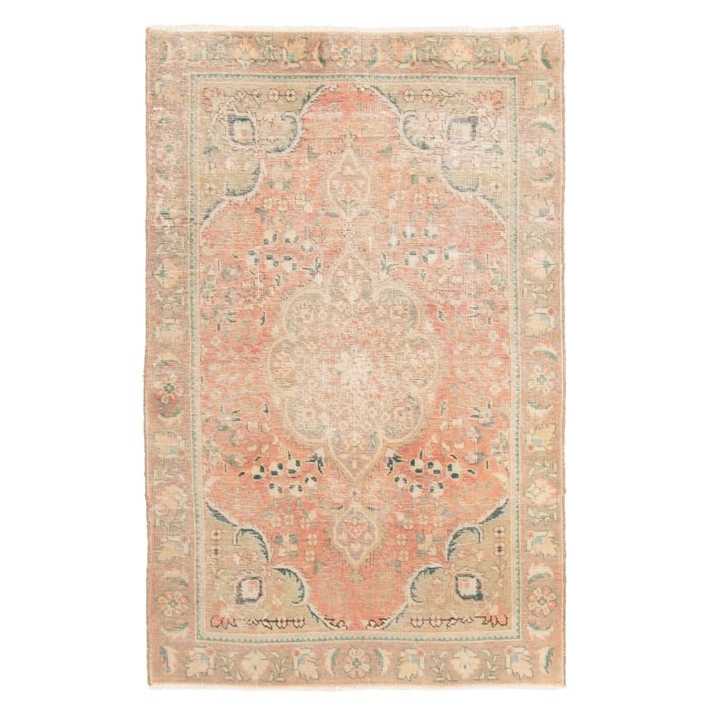 ECARPETGALLERY Hand-knotted Antalya Vintage Copper Wool Rug - 2'11 x 4'9