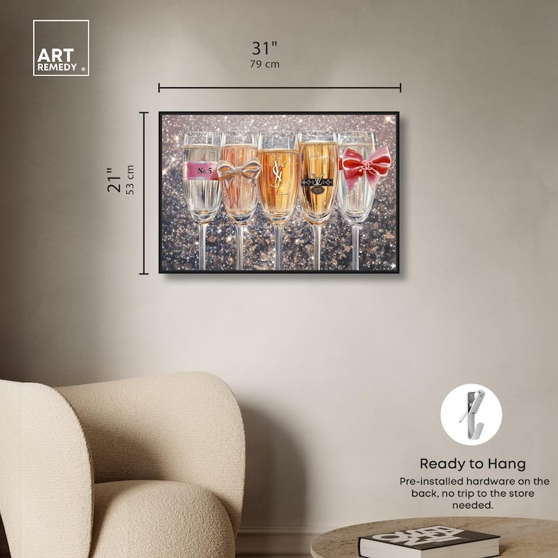 Champagne Glasses Glitz Canvas by Art Remedy