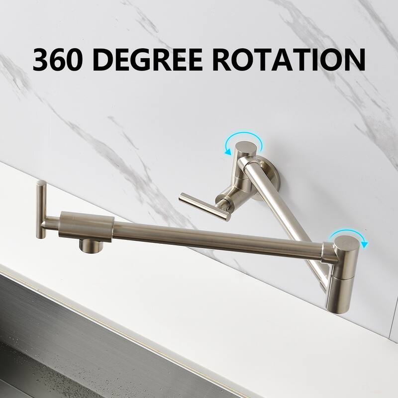 YASINU Contemporary 2-Handle Wall Mounted Pot Filler