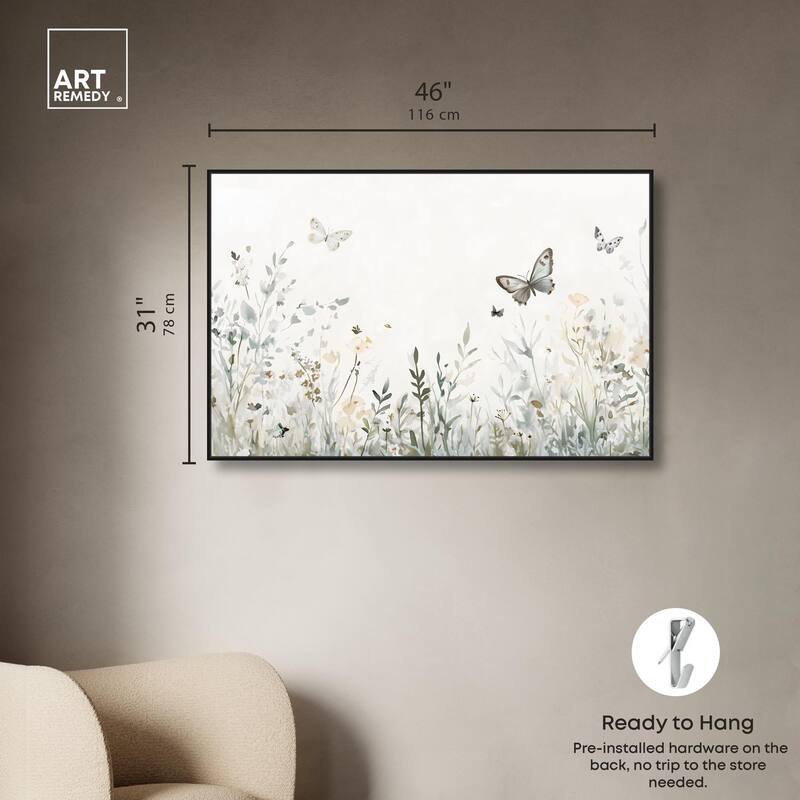 Butterfly Field Canvas by Art Remedy