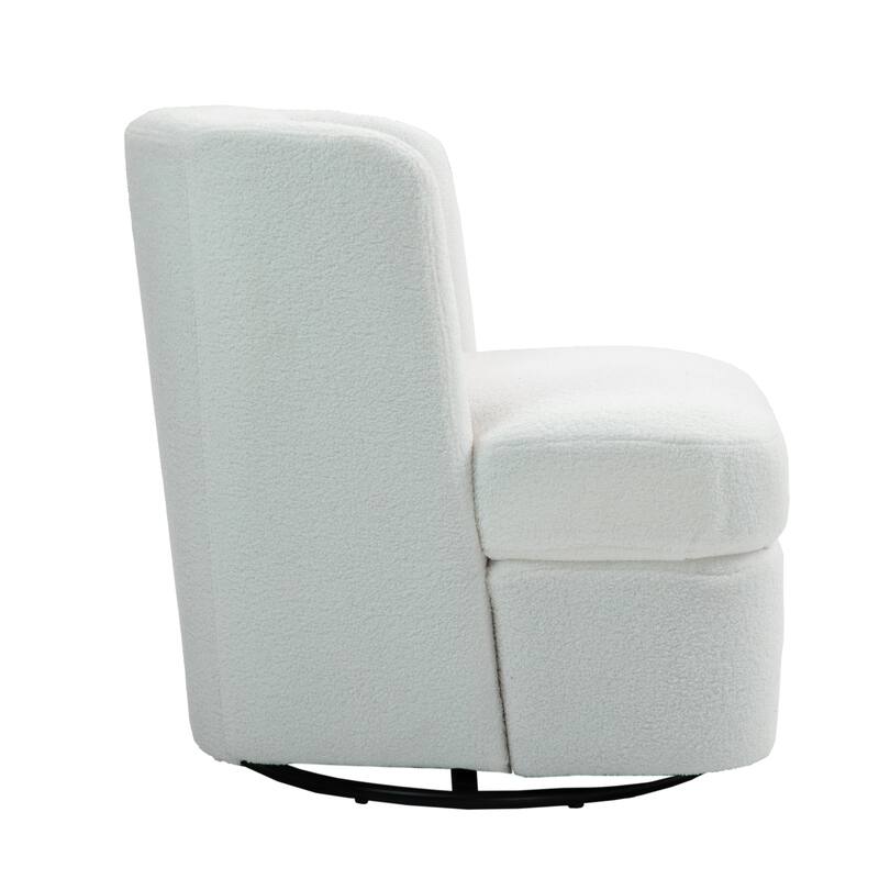 Boucle 360 degree Accent Swivel Barrel Chairs Set of 2