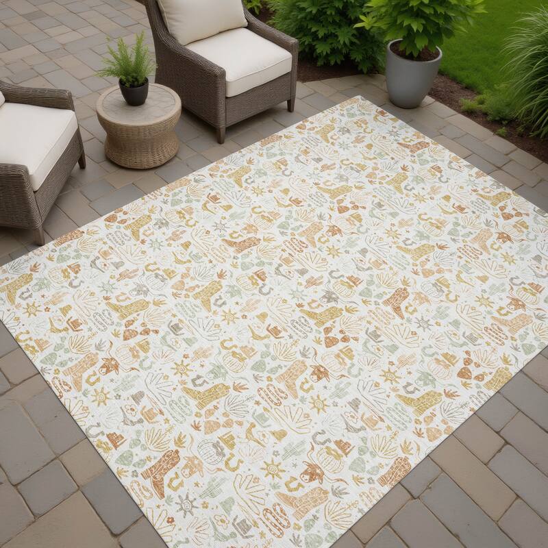 Machine Washable Indoor/ Outdoor Cowboy Dallas Chantille Rug