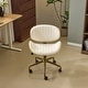 preview thumbnail 40 of 42, PU Curved Office Chair With Antique Bronze Base