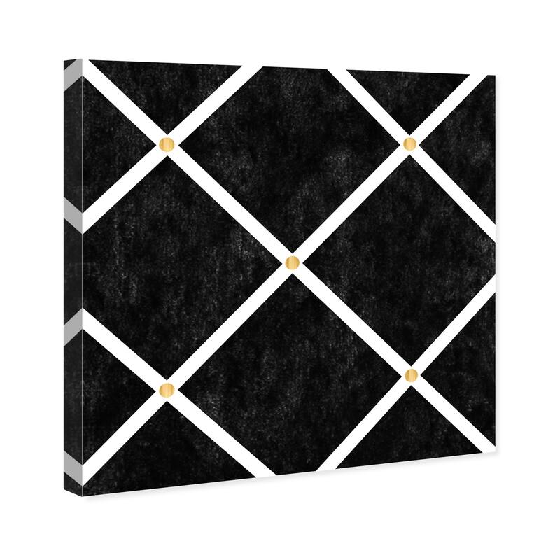 Wynwood Studio Canvas Abstract Black and White Crushed Velvet Black and Modern & Contemporary Wall Art Canvas Print