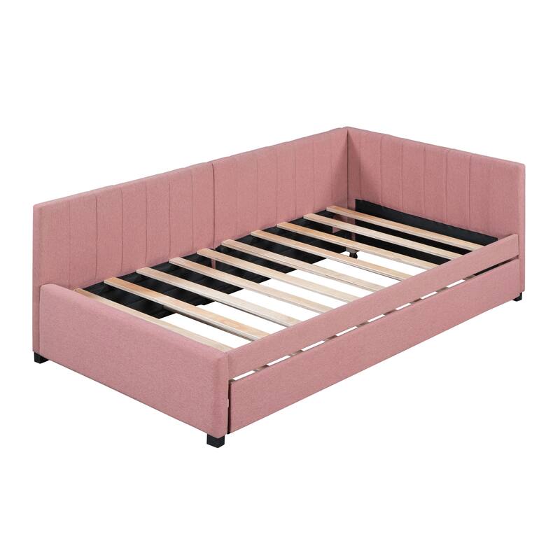 Twin Daybed Slat Sofa Bed with Trundle