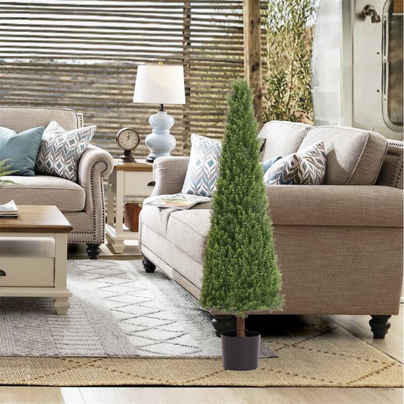 Set of 2 4FT Conical Topiary Cedar Trees