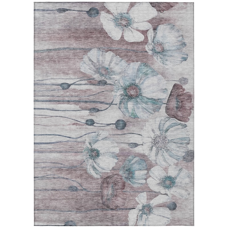 HomeRoots Floral Transitional Rectangle Outdoor Rug