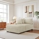preview thumbnail 74 of 116, Modular Armchair and Ottoman Set with Adjustable Headrest, Flannel Upholstery White - Left Facing