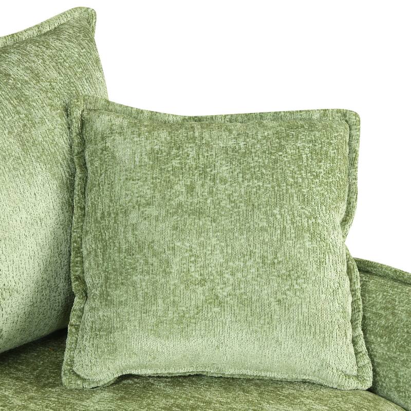 82.67" Chenille L-Shape Sectional Convertible Sofa Bed with Storage Ottoman, USB Ports and Power Sockets