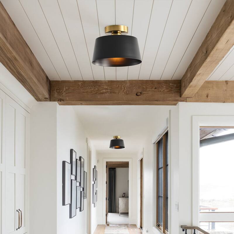 Farmhouse Semi Flush Mount Ceiling Light Fixture for Porch Hallway Passway