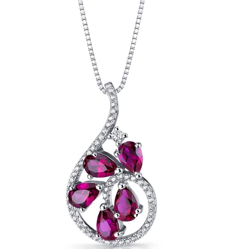 2.5 ct Ruby Pendant in Sterling Silver