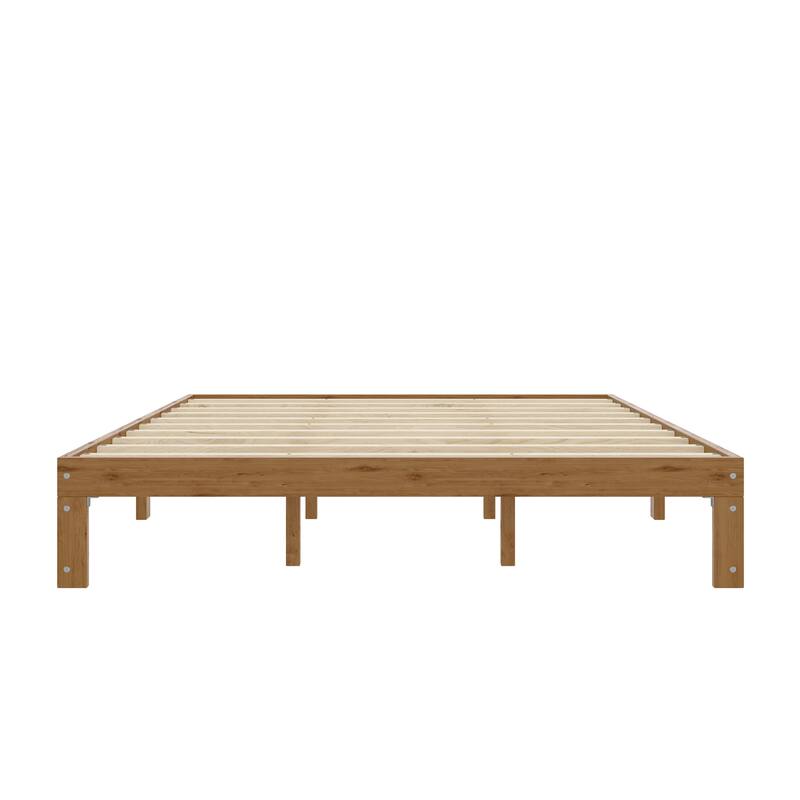 Queen Size Wood Platform Bed Frame-12 Inch Solid Wood Queen Bed Frame with Slat Support
