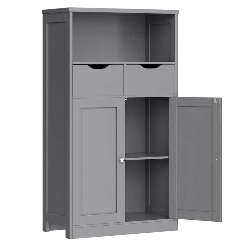 Futzca Bathroom Storage Cabinet, Freestanding Pantry Cabinet with 2 Drawers