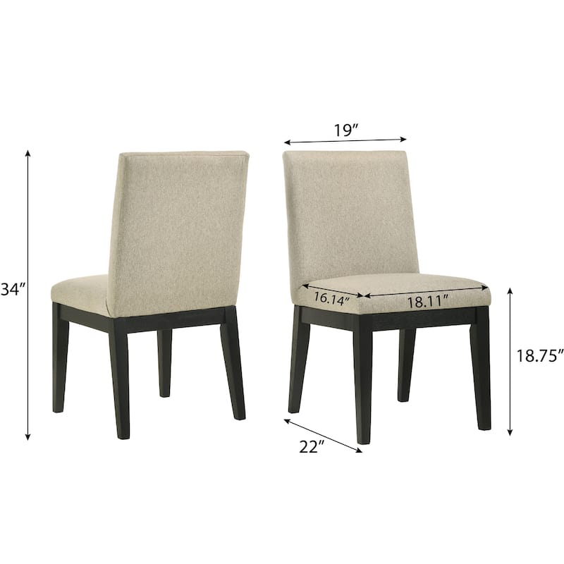 Contemporary Set of 2 Solid Wood Dining Chairs