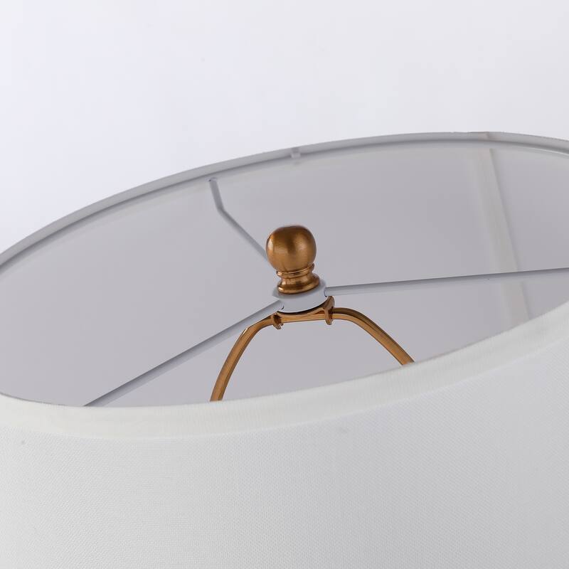 Elegant Gold Metal Table Lamp Featuring Alabaster Stone Shade, Modern Accent Lighting