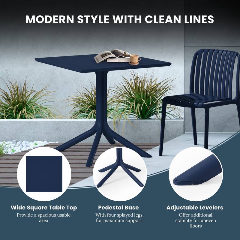 Frond and Form 31.5 Inch Outdoor Square Dining Table