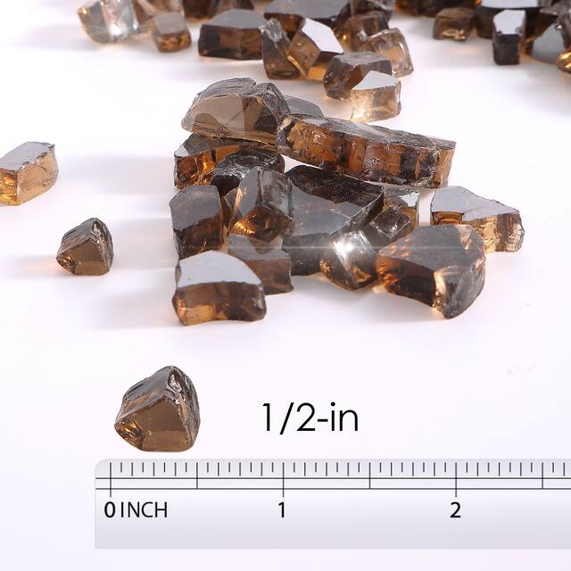 10 lbs. 1/2-in Copper Reflective Tempered Fire Glass for Gas Fire Pit