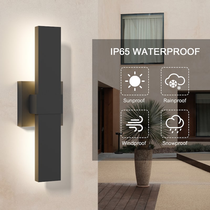 1-Light Black/White Aluminum LED Outdoor Wall Sconce