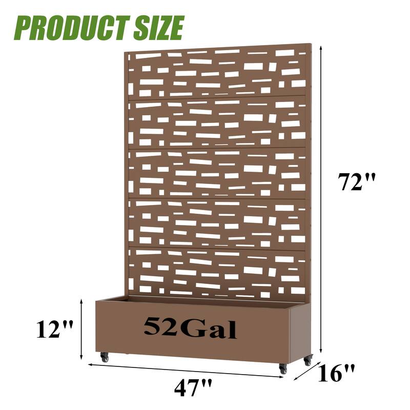 Raised Garden Bed Planter with Trellis Movable Planter Box with Lockable Wheels