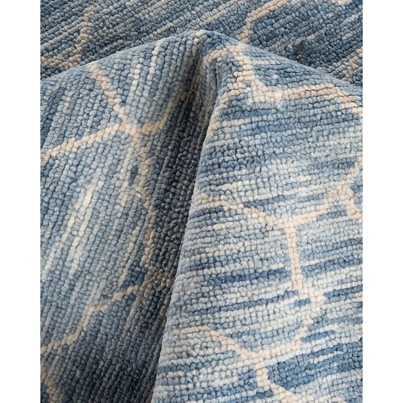 Modern One-of-a-Kind Handmade Area Rug - Gray, 7' 10" x 9' 9" - 7' 10" x 9' 9"