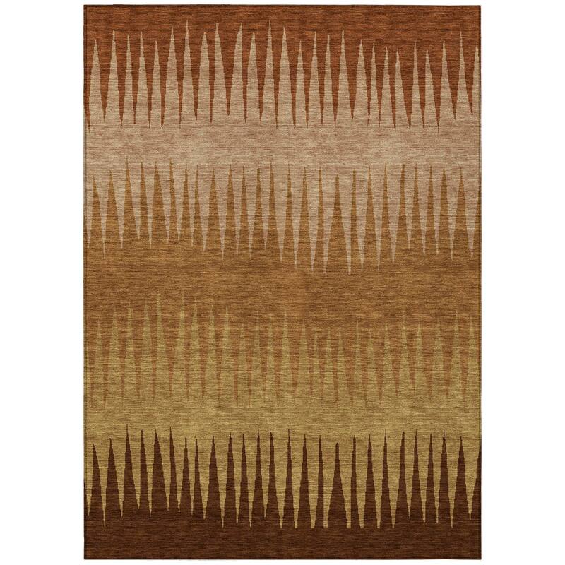 HomeRoots Striped Transitional Rectangle Outdoor Rug