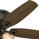 preview thumbnail 5 of 20, Hunter 52" Builder Low Profile Ceiling Fan with 3-Light Light Kit and Pull Chain - Casual, Traditional, Transitional