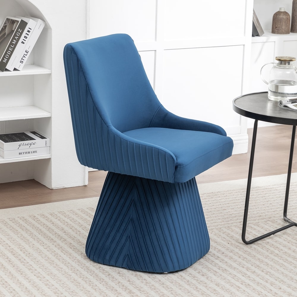 SEYNAR Modern Velvet 360 Degree Swivel Armless Dining chair