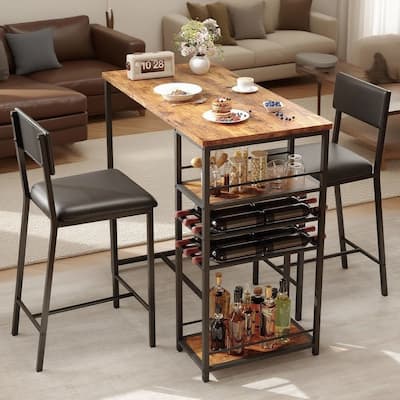 Dining Table Set for 2, with 4-Tier Shelves